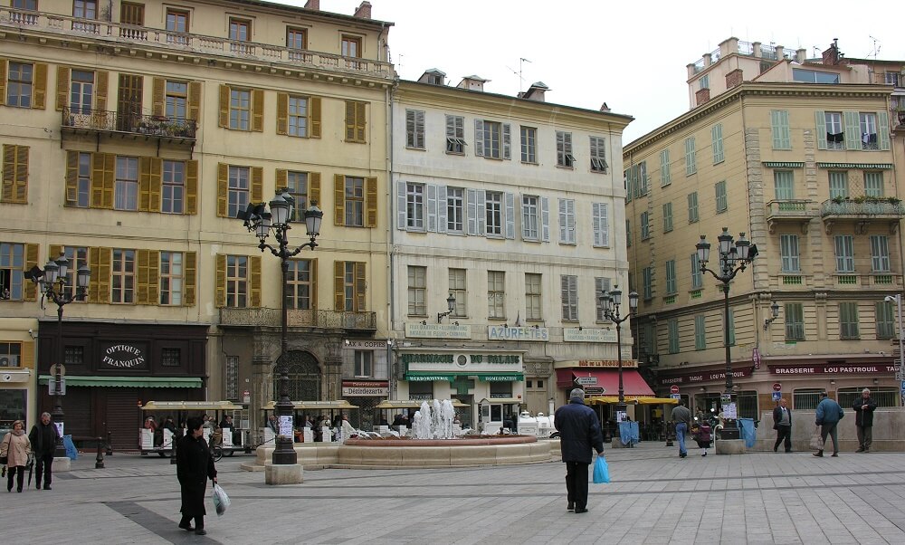 A square in the city center of Nice, France