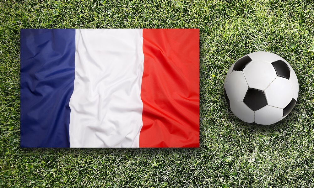 France flag on soccer field