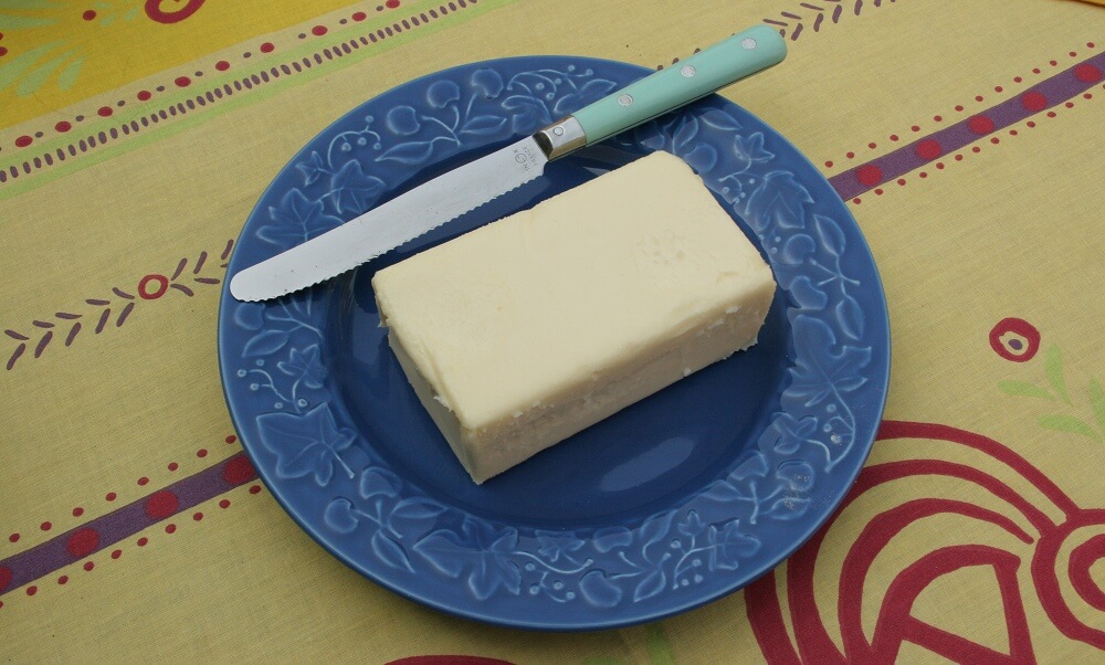 Plate with butter