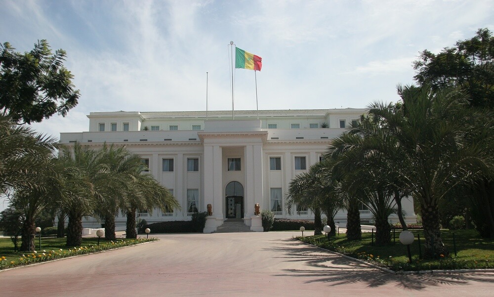 Palais De La Rebublique, Presidential Palace, buildings, flags, Dakar, Senegal, Africa