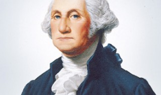 A painting of George Washington.