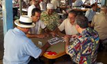 Men playing dominoes in Miami, FL