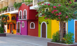 Colorful apartment building in Puerto Vallarta, Mexico