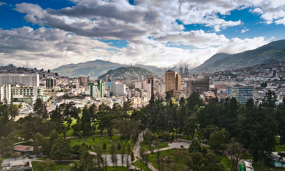 Elevated view of Quito, Ecuador