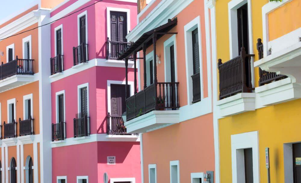 Puerto Rico colorful building facades