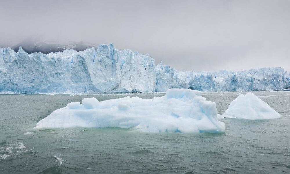 Icebergs and glacier